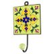 Navy Blue Tiny Flower Ceramic Tile Wall Hook